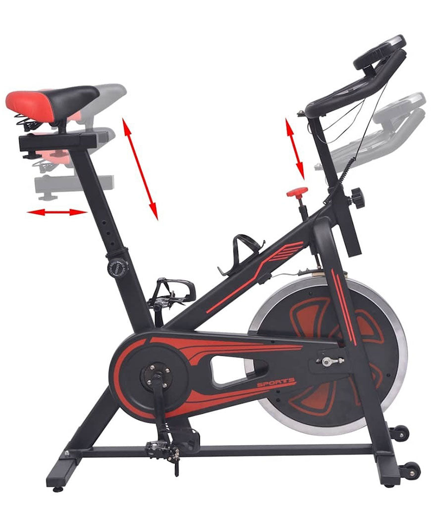 Fitness Training Bike Featuring Pulse Monitoring – Black/Red
