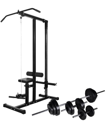 All-in-One Power Tower with 30.5 kg Free Weight Set