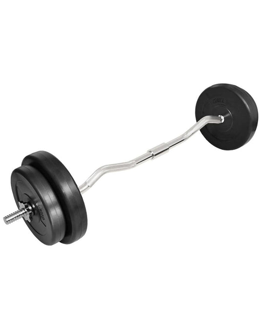 EZ Barbell Curl Bar with 30 kg Plates