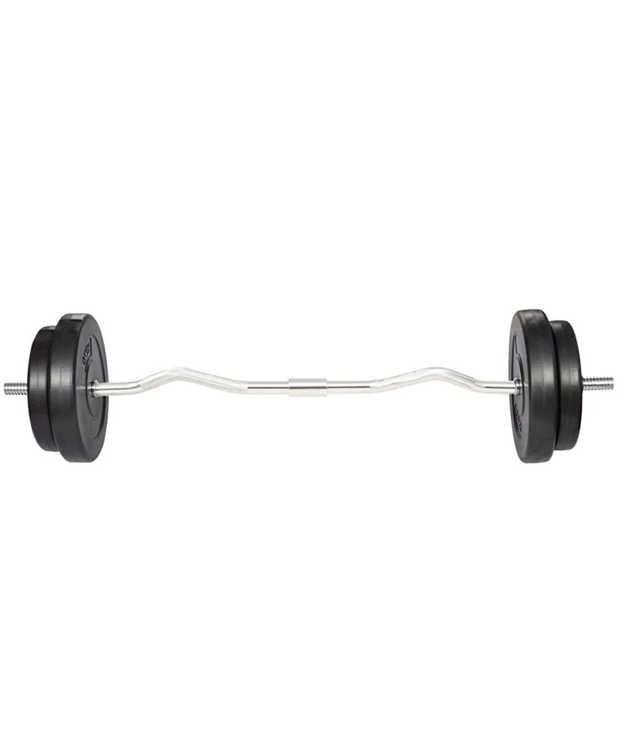 EZ Barbell Curl Bar with 30 kg Plates