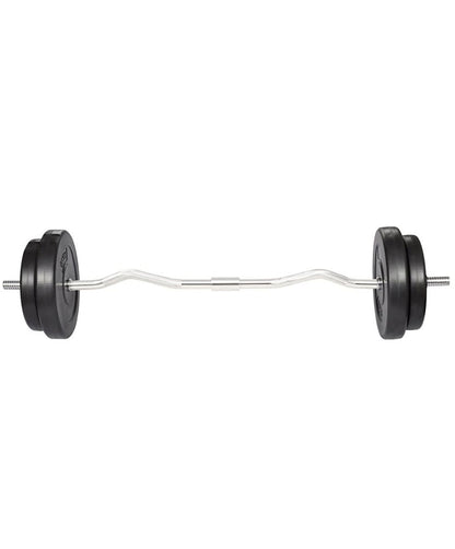 EZ Barbell Curl Bar with 30 kg Plates