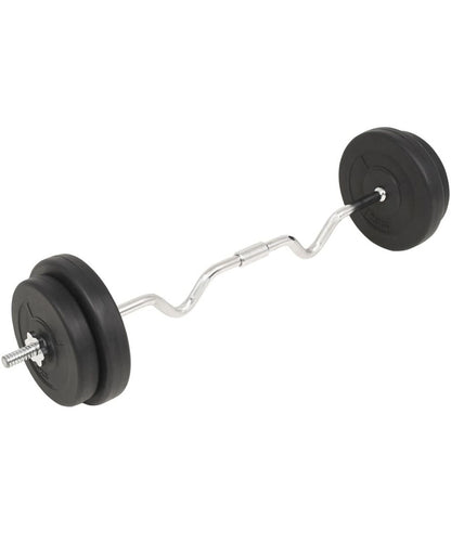 EZ Barbell Curl Bar with 30 kg Plates