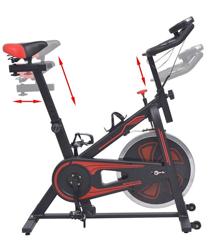 Fitness Training Bike Featuring Pulse Monitoring – Black/Red