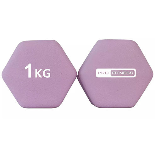 Pro Fitness Neoprene Dumbbells - 2 x 1kg