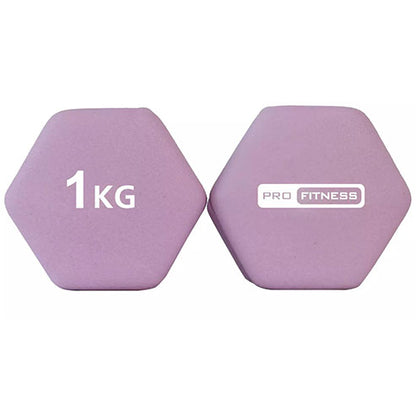 Pro Fitness Neoprene Dumbbells - 2 x 1kg