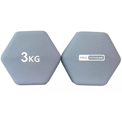 Pro Fitness Neoprene Dumbbells - 2 x 3kg