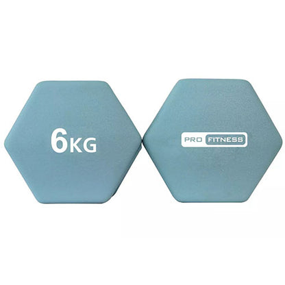 Pro Fitness Neoprene Dumbbells - 2 x 6kg