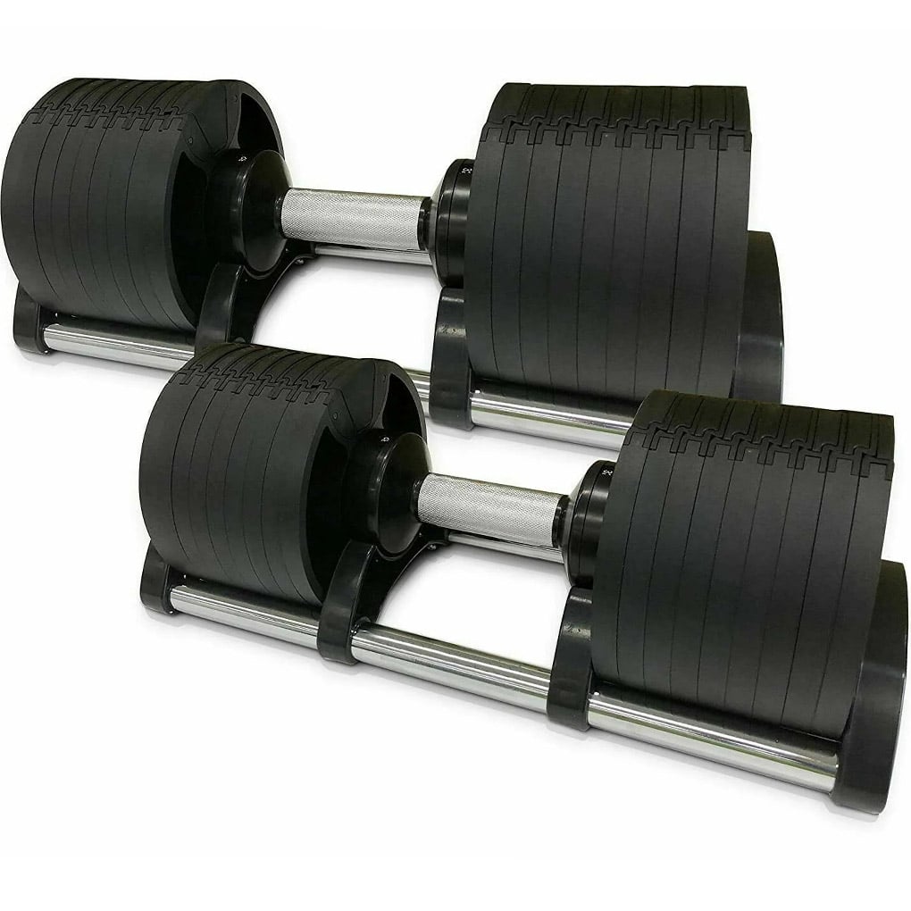 32KG Adjustable Dumbbells Set (PAIR) with Stand - Image 4