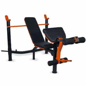 Heavy Duty Multi Gym Machine - Adjustable Weight Bench with Barbell Rack