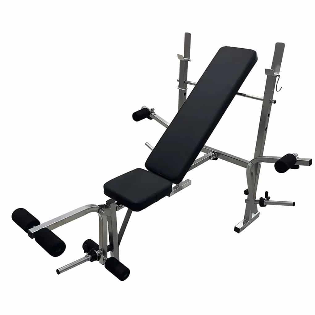 Foldable Multi Gym Adjustable Weight Bench with Barbell Rack - Image 3