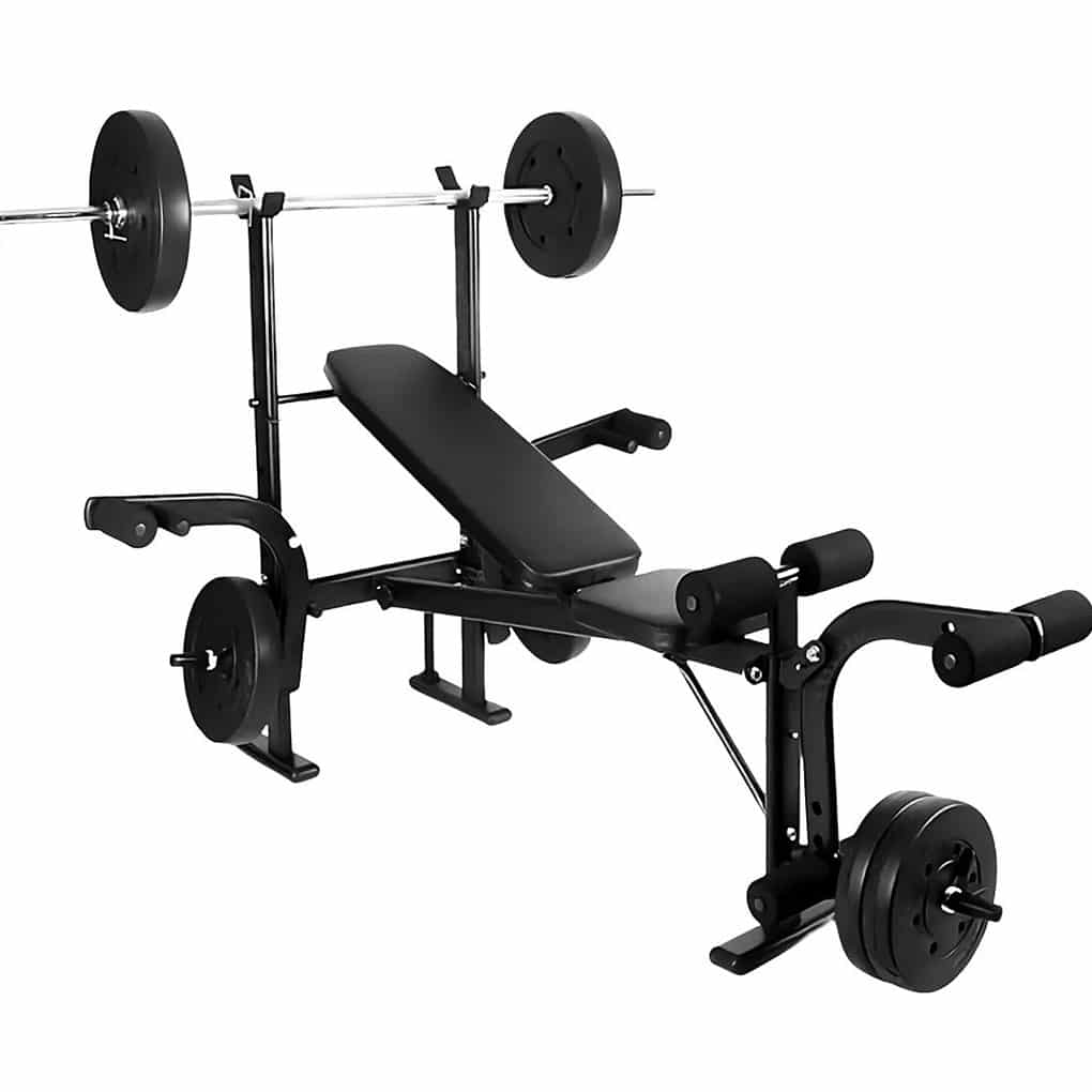 Foldable Multi Gym Adjustable Weight Bench with Barbell Rack