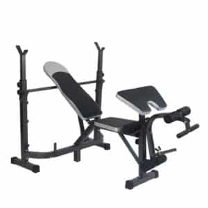 Multi Gym Machine - Adjustable Weight Bench with Barbell Rack