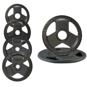 Olympic Tri Grip Weight Plates Cast Iron 2 Inch Hole for Barbell