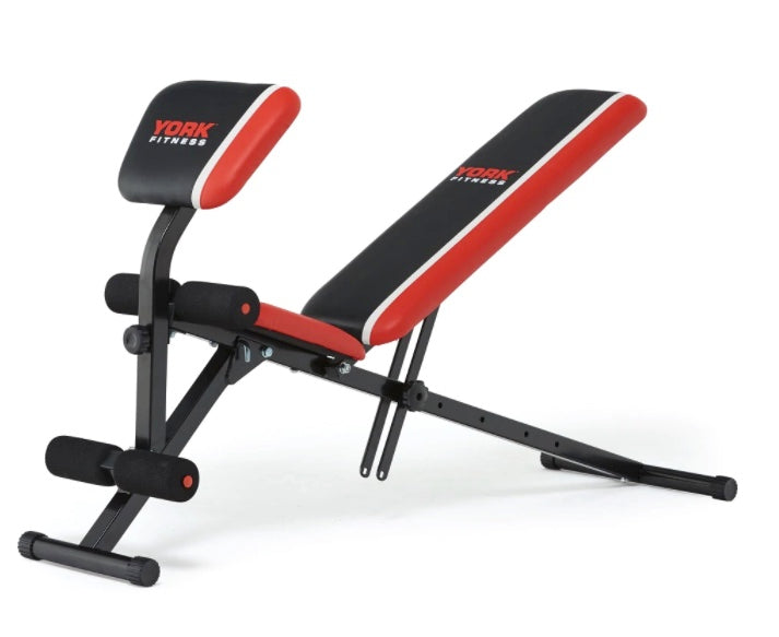 York Warrior 2 in 1 Dumbbell & Ab Bench with Curl