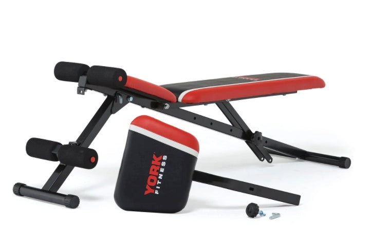 York Warrior 2 in 1 Dumbbell & Ab Bench with Curl - Image 2