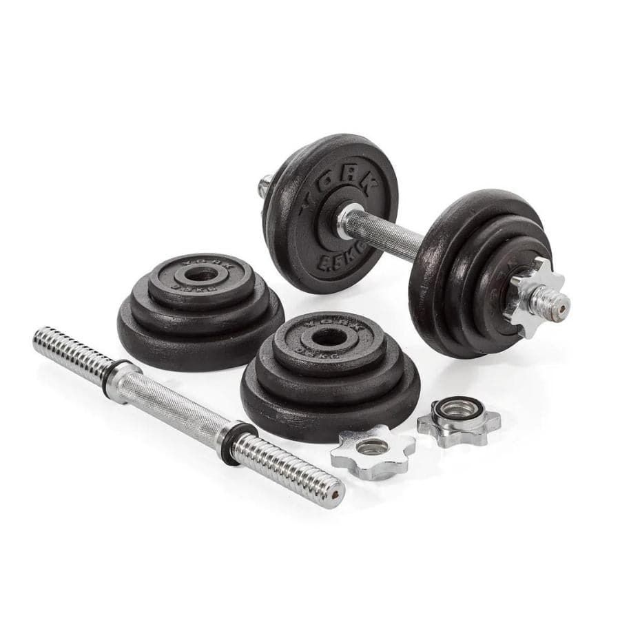 York Fitness 20kg Dumbbell Sets (Chrome/ Cast Iron) - Image 2