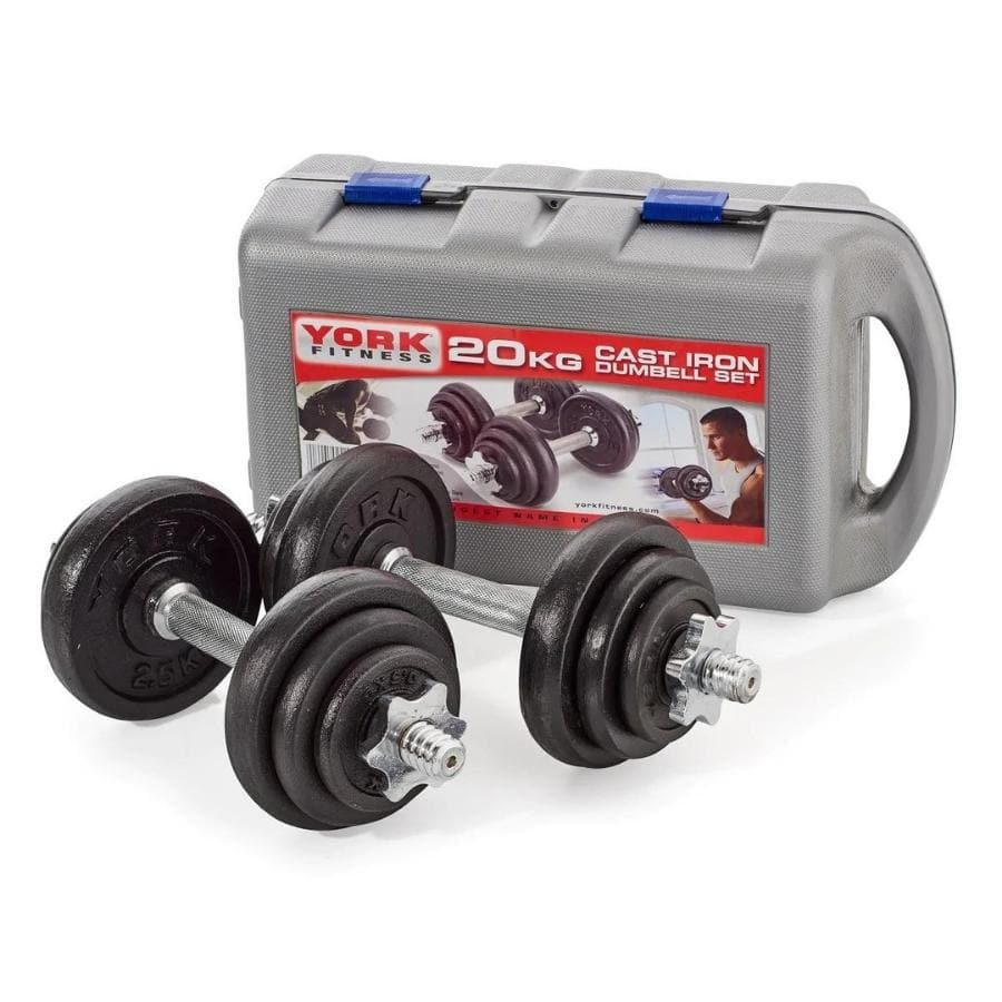York Fitness 20kg Dumbbell Sets (Chrome/ Cast Iron) - Image 3