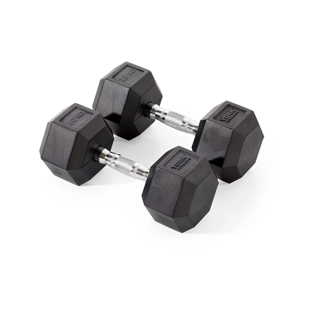 York Rubber Hex Dumbbell Sets With Racks - Image 9