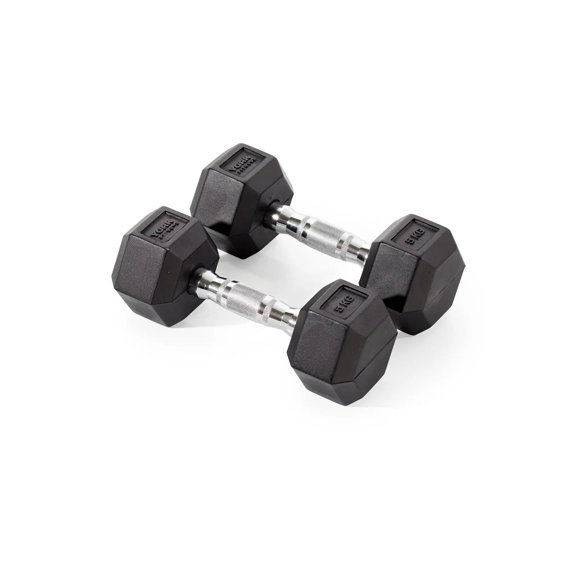 York Rubber Hex Dumbbell Sets With Racks - Image 7