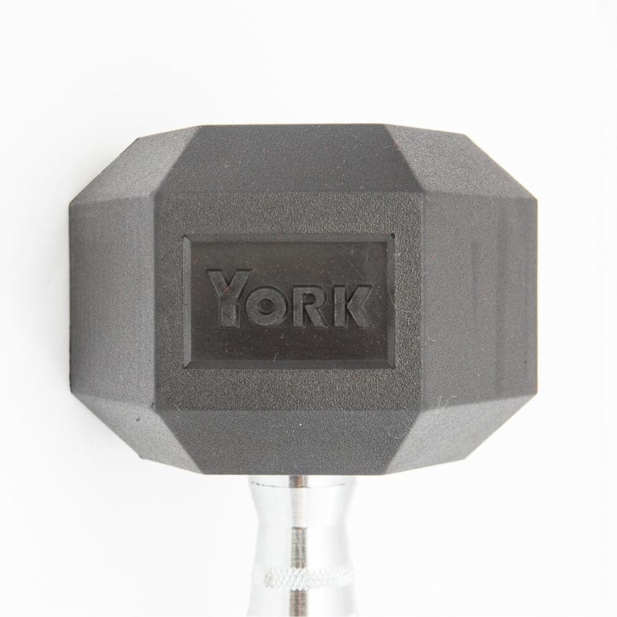York Rubber Hex Dumbbell Sets With Racks - Image 2