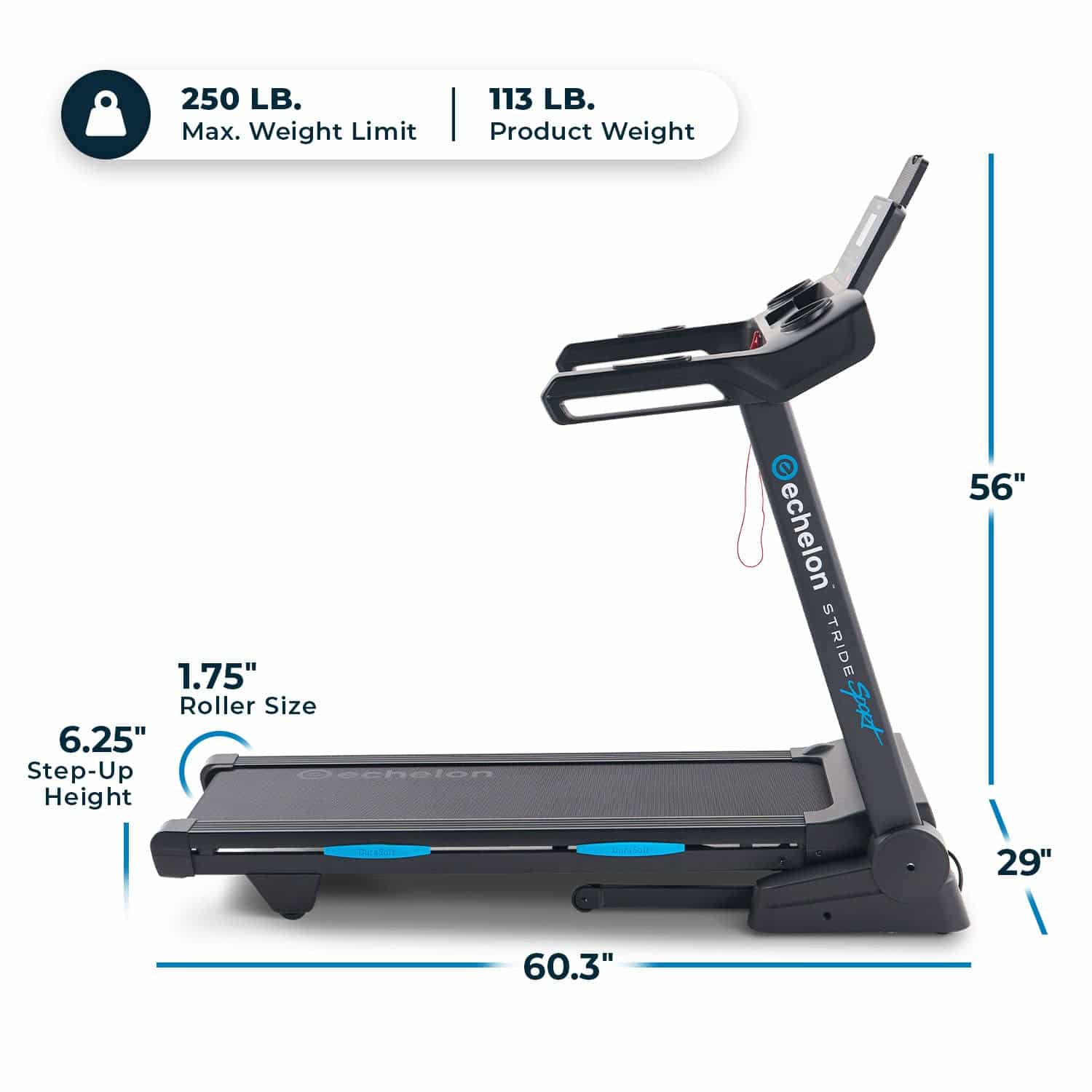 Echelon Stride 30 Sport Folding Treadmill - Image 10