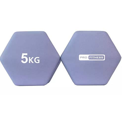 Pro Fitness Neoprene Dumbbells - 2 x 5kg - Image 2